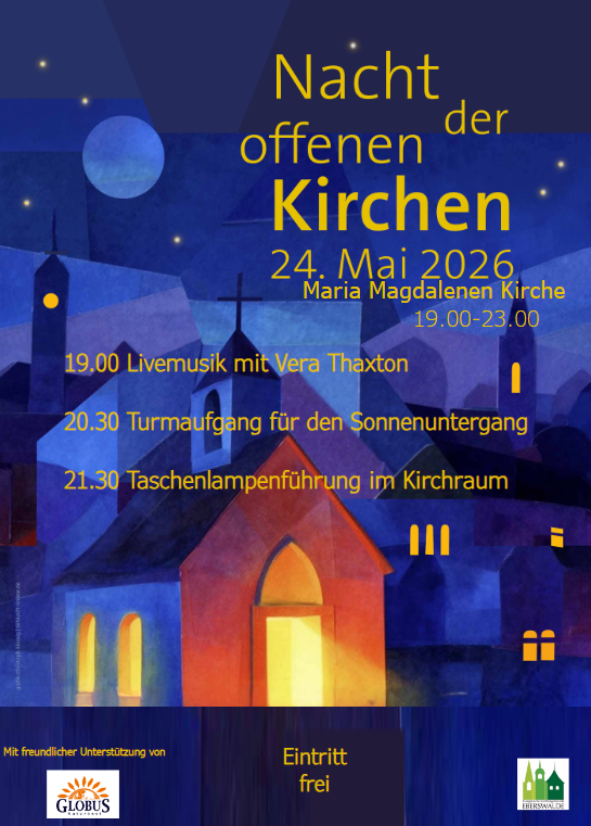 Nacht der offenen Kirchen am 24. Mai in der Maria Magdalenen Kirche von 19-23 Uhr